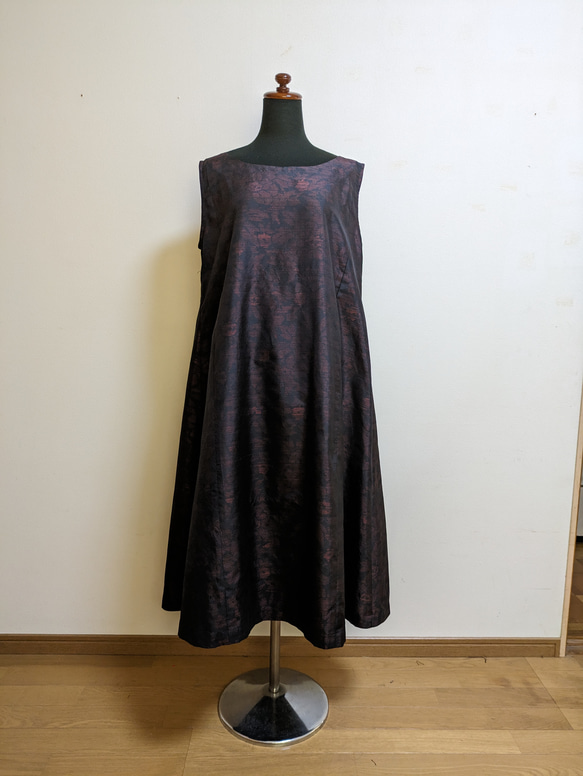 SOLD　着物リメイク　ワンピース　大島紬　M〜L 