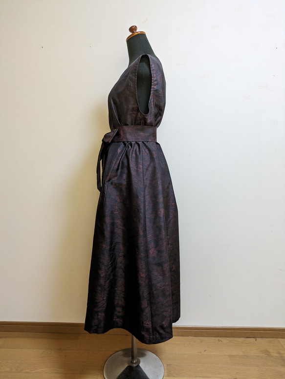 SOLD　着物リメイク　ワンピース　大島紬　M〜L 