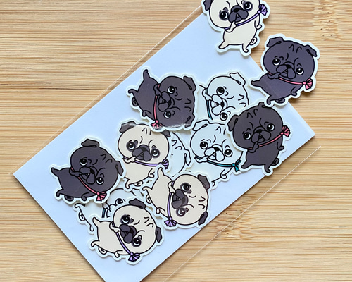 PUG18 おねだりパグちゃん。 シール・ステッカー 2216studio 通販