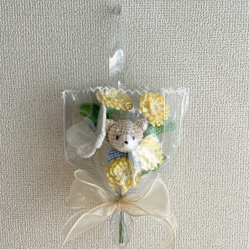 タンポポ　柴犬＆お花のモチーフ編みバッグ1073 タンポポ様専用 柴犬＆お花のモチーフ編みバッグ1073 - メルカリ