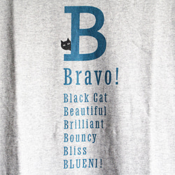 【5色展開】『B』ワード＋neco（ネコ）オリジナルTシャツ／杢グレー 4枚目の画像