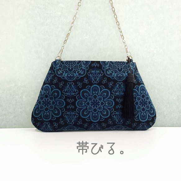 ＊Handbag ✳︎ハンドバッグ✳︎西陣✳︎未使用✳︎パーティ✳︎角丸タイプ✳︎3シーズン✳︎ 4枚目の画像