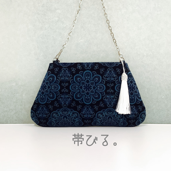 ＊Handbag ✳︎ハンドバッグ✳︎西陣✳︎未使用✳︎パーティ✳︎角丸タイプ✳︎3シーズン✳︎ 3枚目の画像