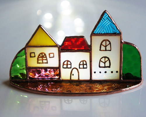 ステンドグラスの街並み（D） その他インテリア雑貨 アトリエ セリザワ