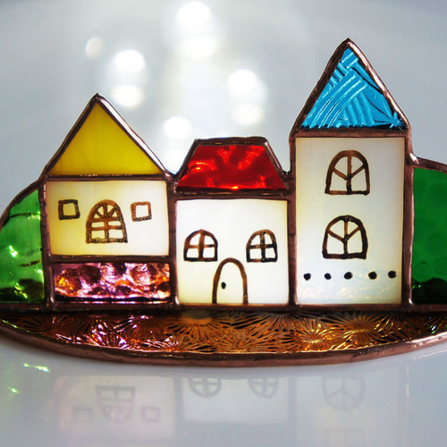 ステンドグラスの街並み（D） その他インテリア雑貨 アトリエ セリザワ