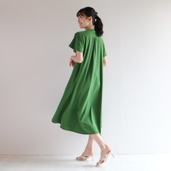 [綠色] 精緻造型♡酷材質喇叭袖捲洋裝♥ 第5張的照片