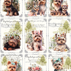 オリジナル 生地 パネル生地 ハンドメイド素材 犬柄 ヨーキー