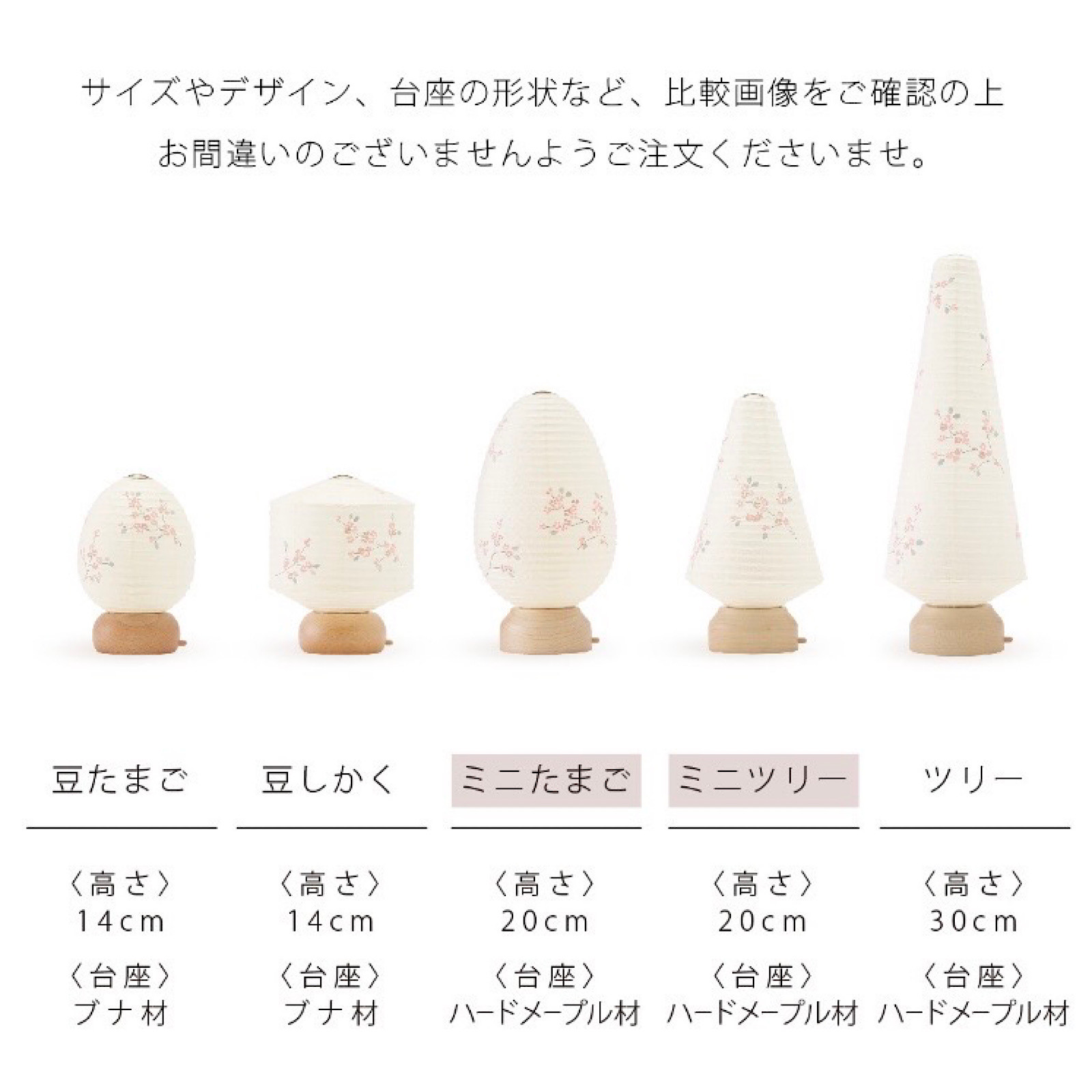 おかえり提灯 サクラ ミニツリー・ミニたまご