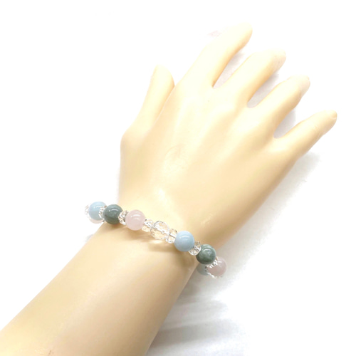 総合的バランス】水晶 アクアマリン ビルマ翡翠 ローズクォーツ 浄化