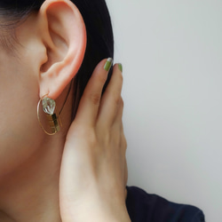 K14gf 『 D 』シェイプピアス グリーンアメシスト 2枚目の画像