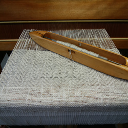 リネン生成り手織ティーマットC (ランチョンマット、生成り色のジグザグ柄) 5枚目の画像