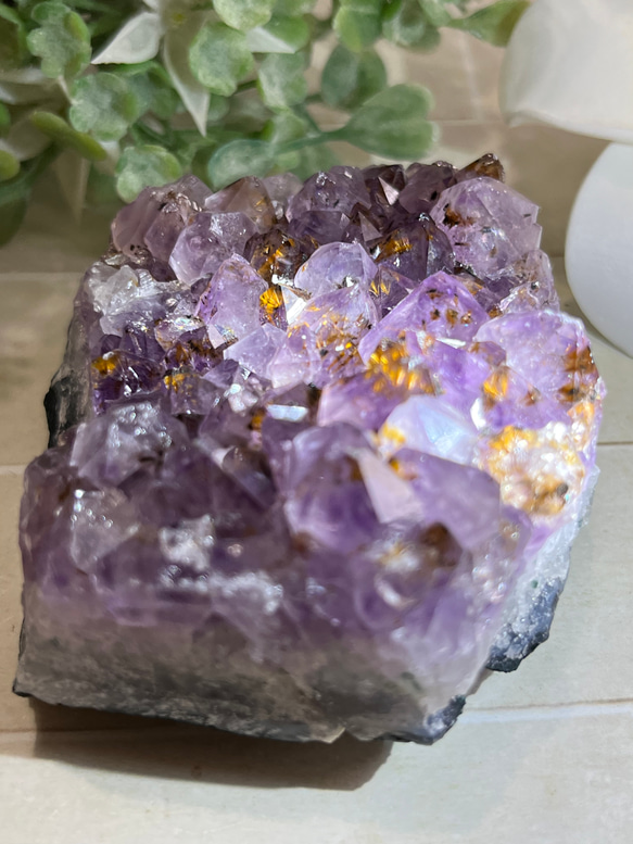 カコクセナイト内包✨　紫水晶　アメジスト　クラスター  原石　ラフストーン 5枚目の画像