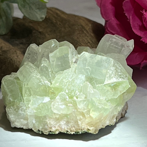 天使の水晶✨ グリーンアポフィライト 原石 クラスター 魚眼石-