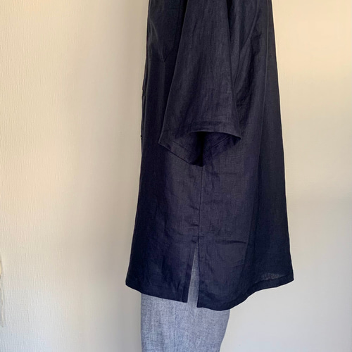メンズ麻シャツ 夏服 半袖シャツ ロングシャツ M's服 シャツ