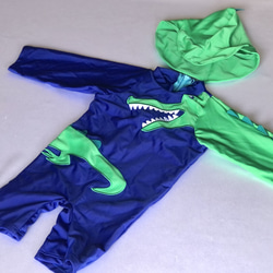 Crocodile rash guard　ラッシュガード　ベビーラッシュガード　ワニ　男の子水着　海外水着　ベビー水着　 3枚目の画像