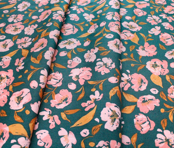 カットクロス Windham Fabrics Fancy 52668-9 Flora Dark Green 4枚目の画像