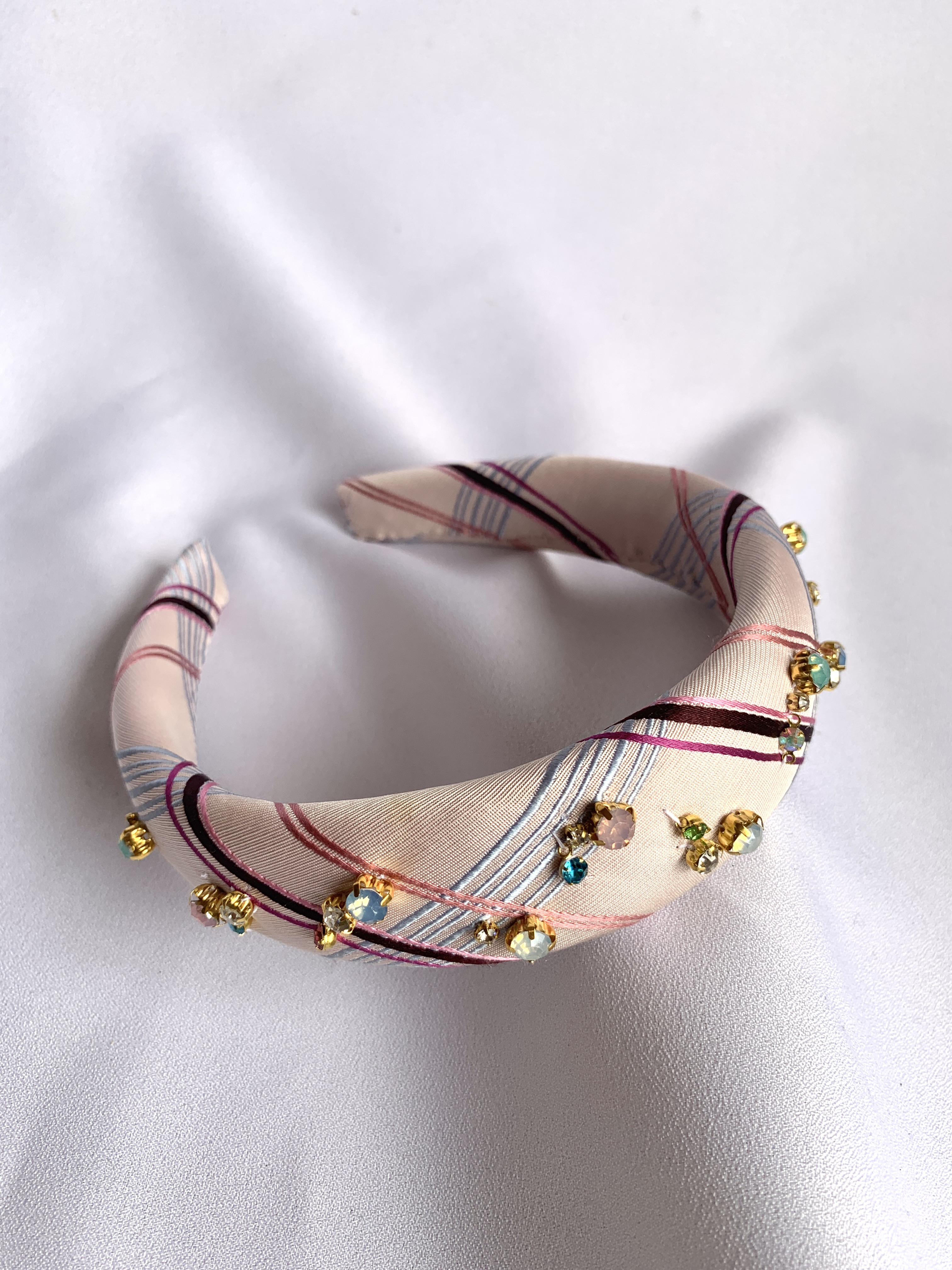 カチューシャ　ピンクチェック