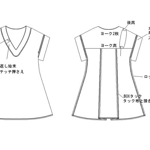 型紙 Aラインプルオーバーブラウス A054-P レディース 型紙 cobacagari