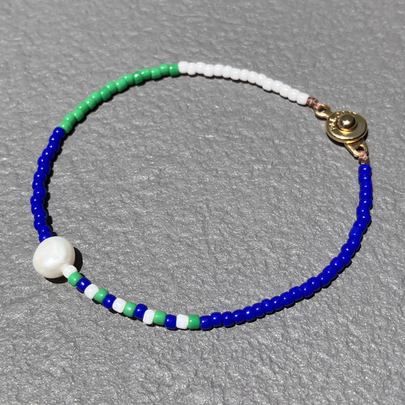 Verano/Freshwater Pearl x Beads Bracelet – 淡水パールxビーズブレスレット 1枚目の画像