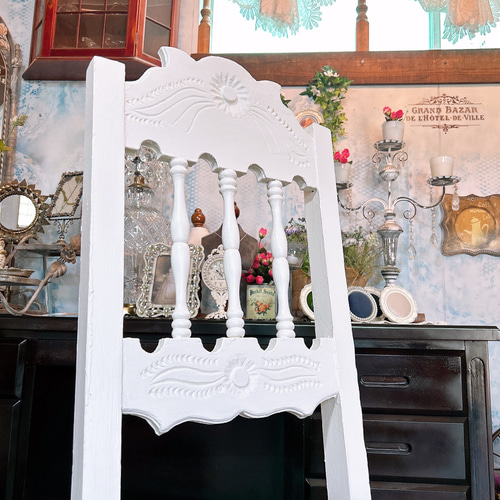 アンティーク商材 オールドウッド クッションチェア ウッドスツール