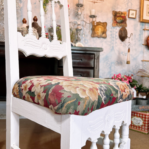 アンティーク商材 ② オールドウッド クッションチェア ウッドスツール 椅子 アンティーク商材 ② オールドウッド クッションチェア ウッド