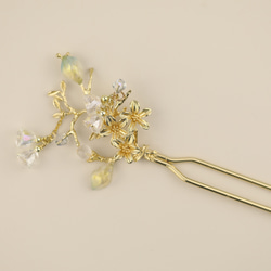 真鍮の花の枝の鐘手作りヘアピンヘアピン漢服アクセサリー 4枚目の画像