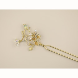 真鍮の花の枝の鐘手作りヘアピンヘアピン漢服アクセサリー 5枚目の画像