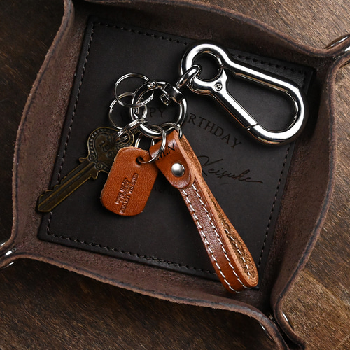 名入れ 栃木レザー カラビナ キーホルダー プレゼント ギフト 誕生日