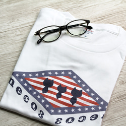【2色展開】USA　neco3（ネコ）オリジナルTシャツ／ホワイト 1枚目の画像