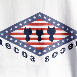 【2色展開】USA　neco3（ネコ）オリジナルTシャツ／ホワイト 4枚目の画像