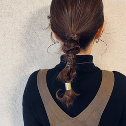 受注制作】真鍮ポニーフック shikaku ④ ヘアアクセサリー ミニ 毛先