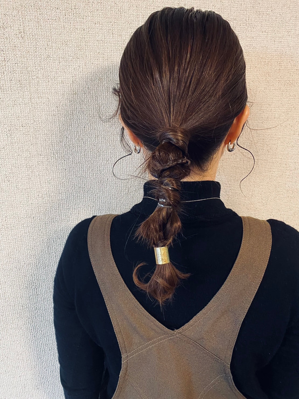 受注制作】真鍮ポニーフック shikaku ④ ヘアアクセサリー ミニ 毛先