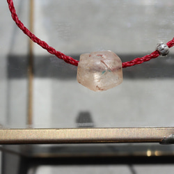 古代水晶 × カーネリアン ストリング ブレスレット  ＊赤紐 ジャストサイズ / サイズオーダー 10枚目の画像