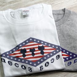 【2色展開】USA　neco3（ネコ）オリジナルTシャツ／杢グレー 6枚目の画像