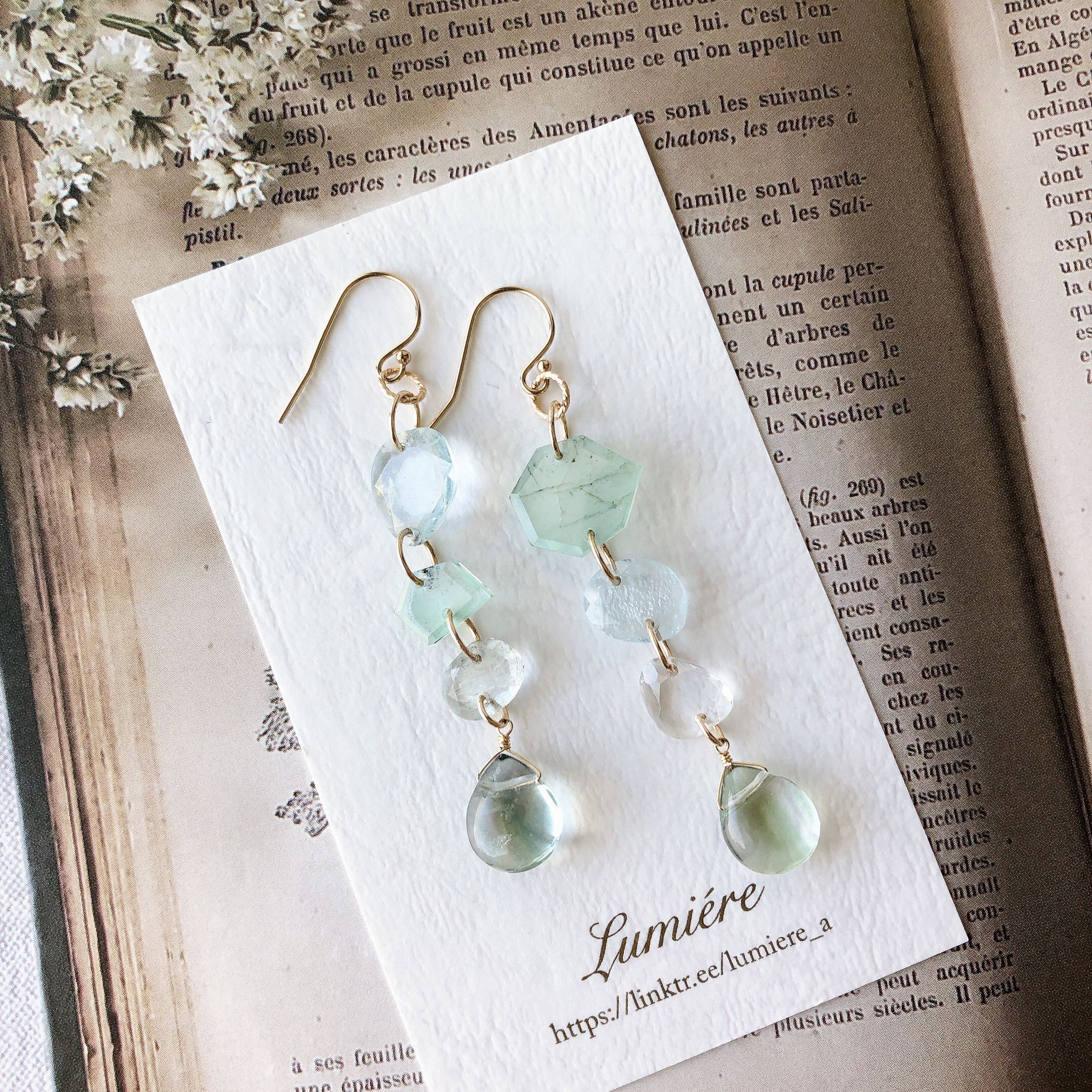 卸し売り購入 エメラルド　14K　フックピアス アクセサリー