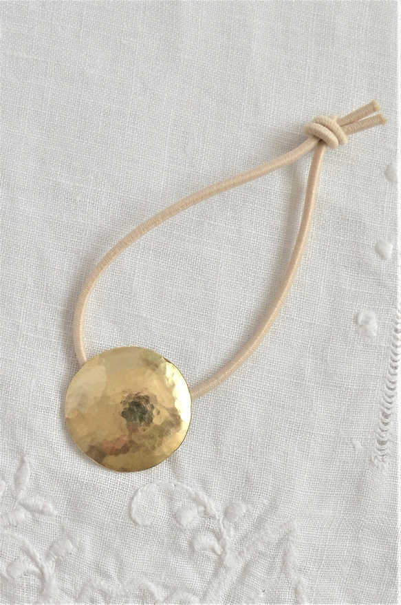 受注制作】真鍮ヘアチャーム maru ヘアアクセサリー 丸 ヘアゴム