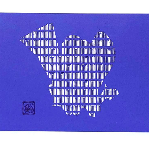 家紋 × 伝統文様【No.2】八咫烏 × 源氏香 切り絵 kirie 風花ｰ