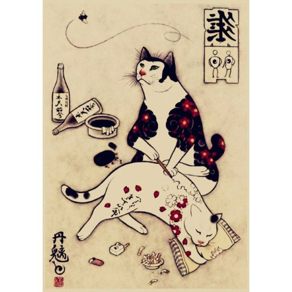 Karin Hosono | 「arakawa-みちみちる-」 S30 油彩 #猫 #猫の絵