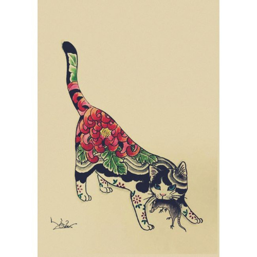 猫の絵　シリーズ扉 猫のつぶやきシリーズ 【ココロの扉】 なぜだか今日は不思議な
