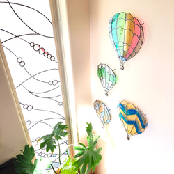 ステンドグラス ウォールデコ 『気球』 2枚目の画像