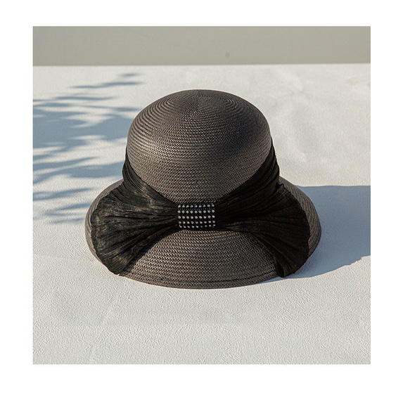 夏の麦わら帽子日よけ日焼け止めエレガントなヘップバーンスタイルフランスのビンテージ休暇旅行帽子の女性 4枚目の画像