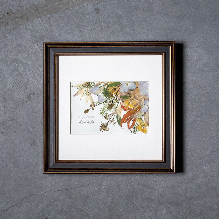 【アフターブーケ ＜ネット限定品 Dodiドディ＞】生花ブーケを「押し花＆額装」してお届けします  結婚式 ブーケ 記念