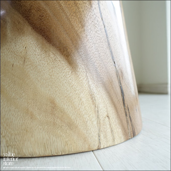 無垢材 マッシュルームスツールN/3 イス 椅子 ベンチ 木製スツール 花台 ナチュラル モンキーポッド 送料無料 6枚目の画像