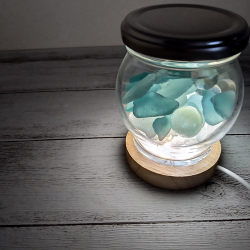 涼感ガラスオブジェ 選べる2つのカタチ シーグラス ブルー 文鎮