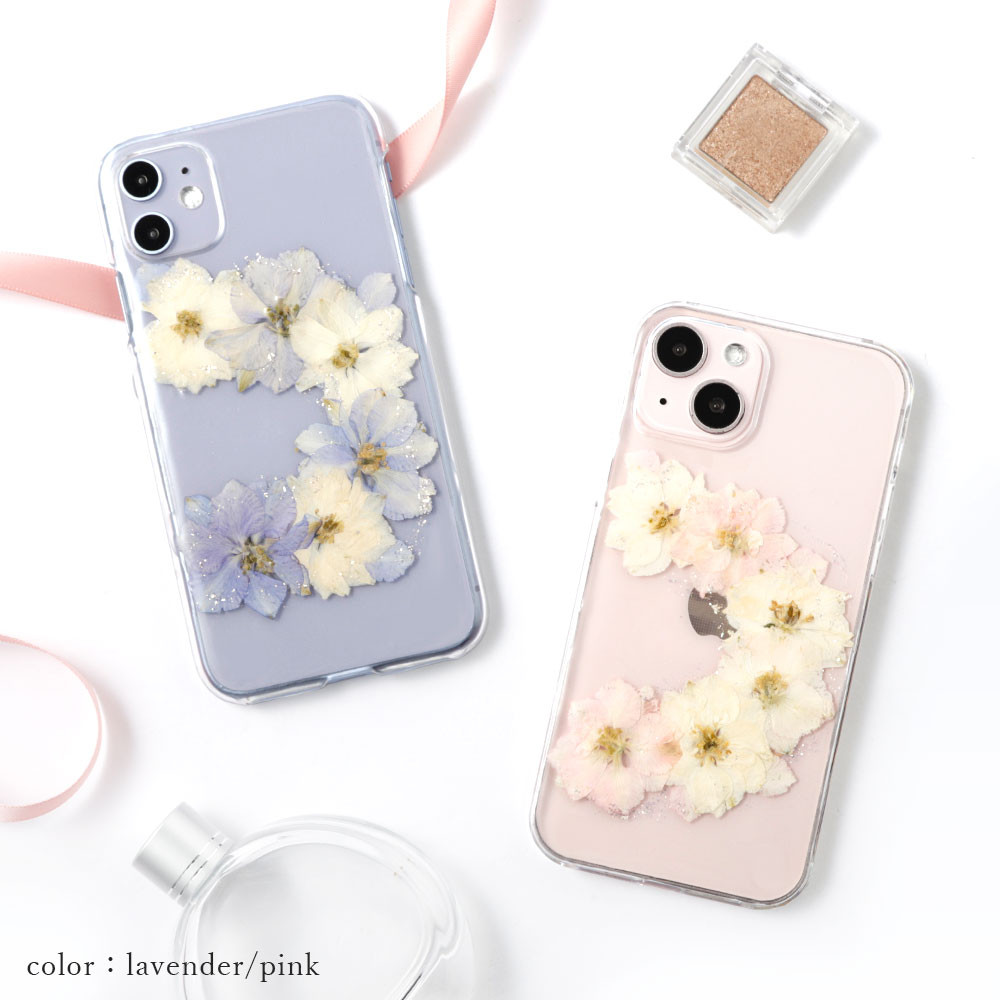 iPhoneケース　両面スタッズ　フラワー×クロス