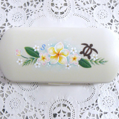 ご予約品❤プルメリアのメガネケース3点（トールペイント） メガネ
