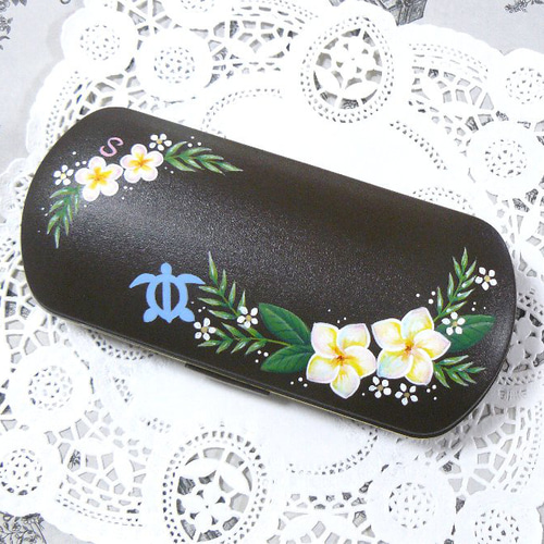 ご予約品❤プルメリアのメガネケース3点（トールペイント） メガネ