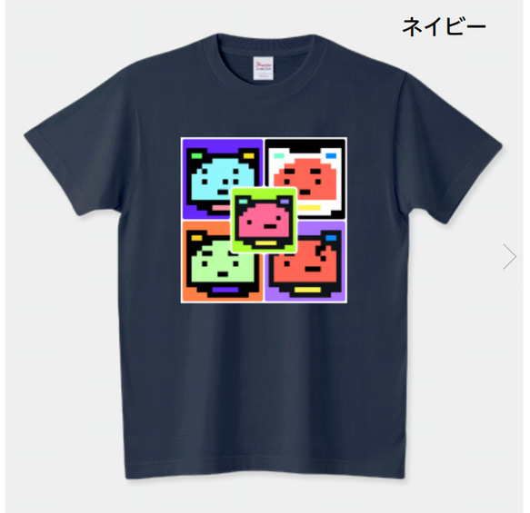 【送料無料】チャリティ商品ゲームキャラ風くすみカラーTシャツ　しっかり素材　親子ペアルック 10枚目の画像