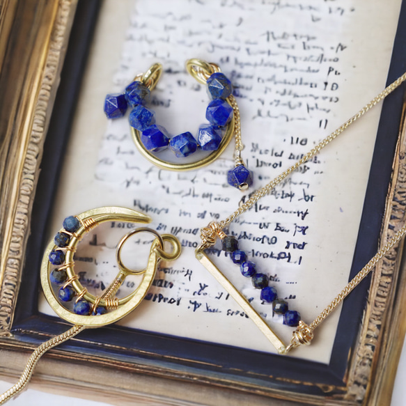 【真鍮/ラピスラズリ】ネックレス「brass+lapis lazuli」 7枚目の画像