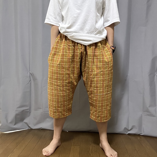 着物リメイク もんぺ風パンツ Mハンドメイド 難しく